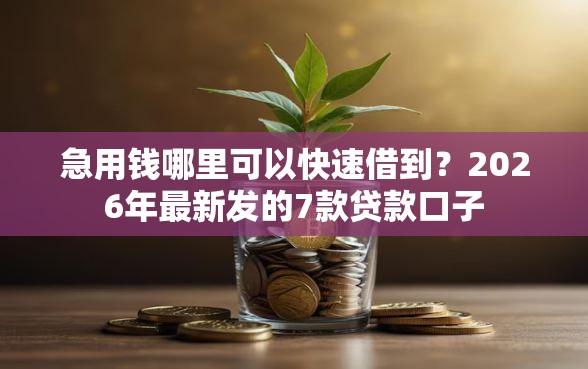 急用钱哪里可以快速借到？2026年最新发的7款贷款口子