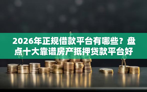 2026年正规借款平台有哪些？盘点十大靠谱房产抵押贷款平台好