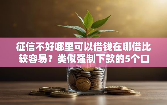 征信不好哪里可以借钱在哪借比较容易？类似强制下款的5个口子参考