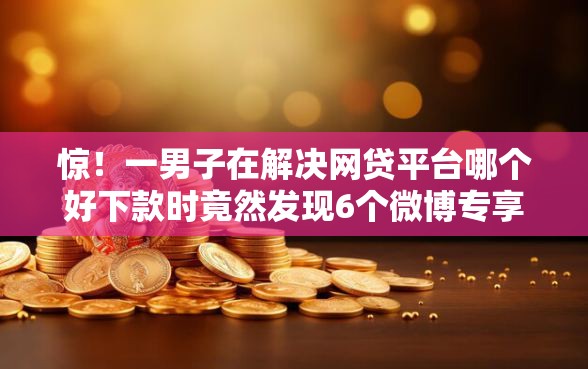 惊！一男子在解决网贷平台哪个好下款时竟然发现6个微博专享借钱平台，事后分享了出来