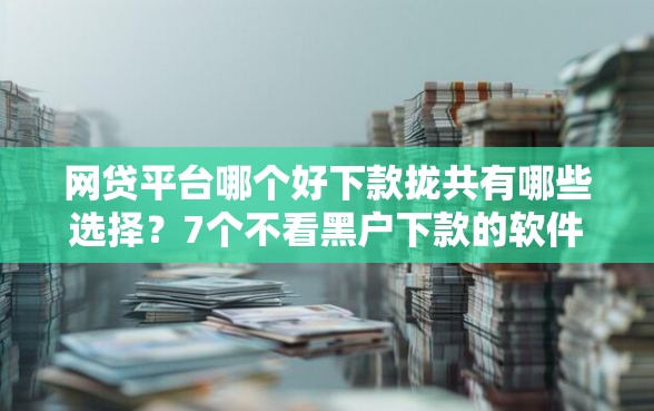 网贷平台哪个好下款拢共有哪些选择？7个不看黑户下款的软件详解