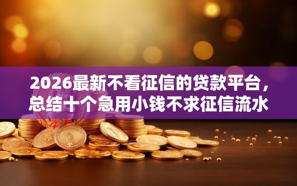 2026最新不看征信的贷款平台，总结十个急用小钱不求征信流水轻松贷的口子！