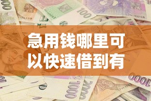 急用钱哪里可以快速借到有哪些？6个黑户包下的口子推荐给你