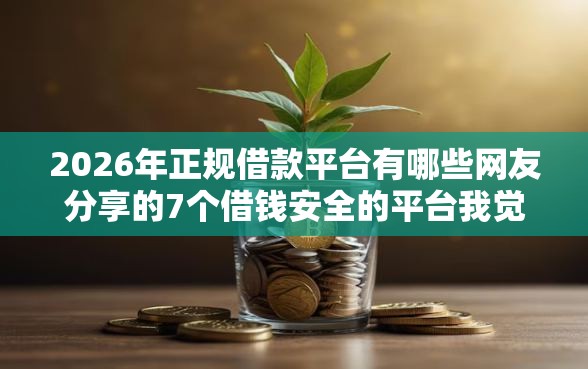 2026年正规借款平台有哪些网友分享的7个借钱安全的平台我觉得不错！