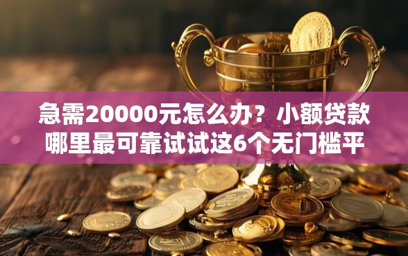 急需20000元怎么办？小额贷款哪里最可靠试试这6个无门槛平台