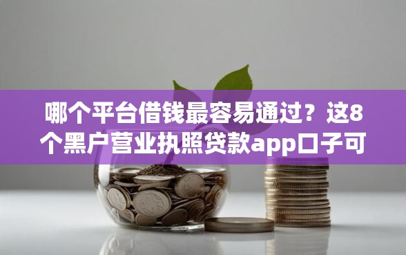 哪个平台借钱最容易通过？这8个黑户营业执照贷款app口子可以试试