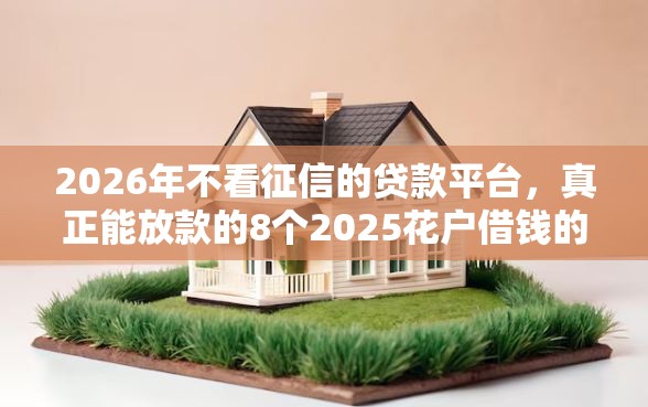 2026年不看征信的贷款平台，真正能放款的8个2025花户借钱的平台100%能借到推荐