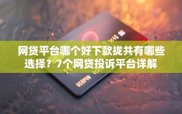 网贷平台哪个好下款拢共有哪些选择？7个网贷投诉平台详解