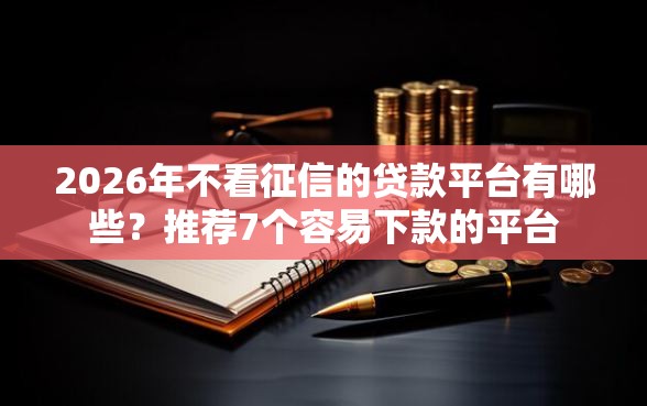 2026年不看征信的贷款平台有哪些？推荐7个容易下款的平台