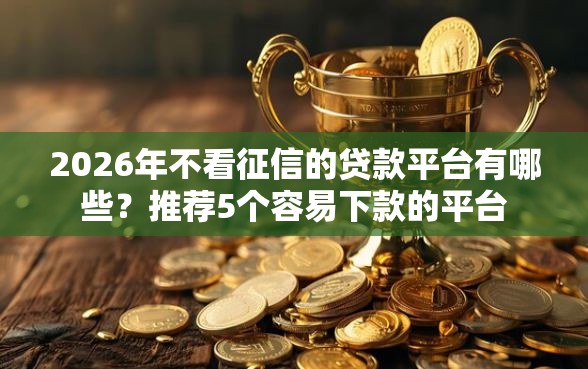 2026年不看征信的贷款平台有哪些?推荐5个容易下款的平台 2026年不看征信的贷款平台有哪些?推荐5个容易下款的平台