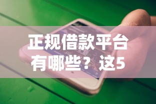 正规借款平台有哪些？这5个手机平台贷款值得一试