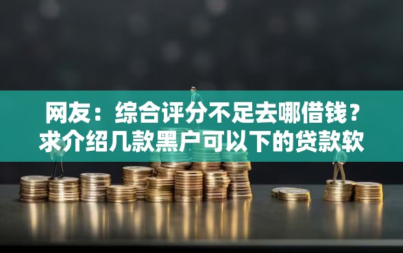 网友：综合评分不足去哪借钱？求介绍几款黑户可以下的贷款软件