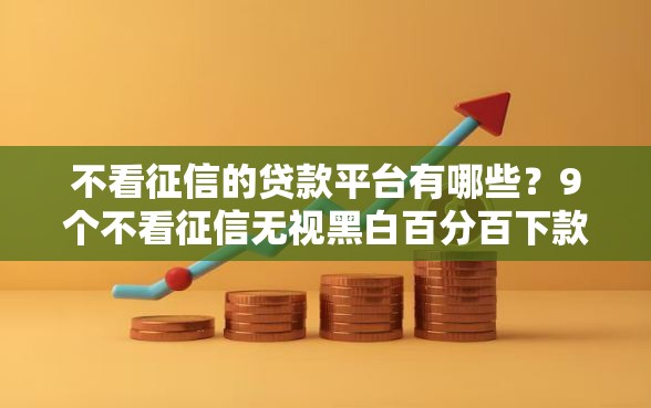 不看征信的贷款平台有哪些？9个不看征信无视黑白百分百下款口子推荐给你