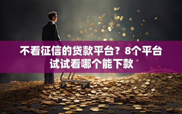 不看征信的贷款平台?8个平台试试看哪个能下款 不看征信的贷款平台?8个平台试试看哪个能下款