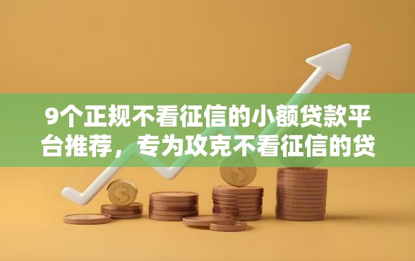9个正规不看征信的小额贷款平台推荐，专为攻克不看征信的贷款平台难题