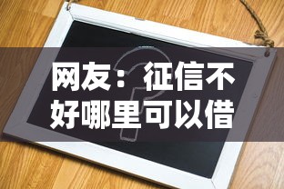 网友：征信不好哪里可以借钱？求介绍几款容易借钱的平台