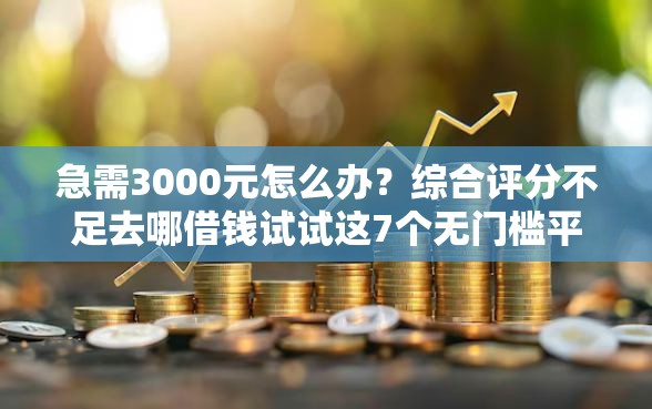 急需3000元怎么办？综合评分不足去哪借钱试试这7个无门槛平台