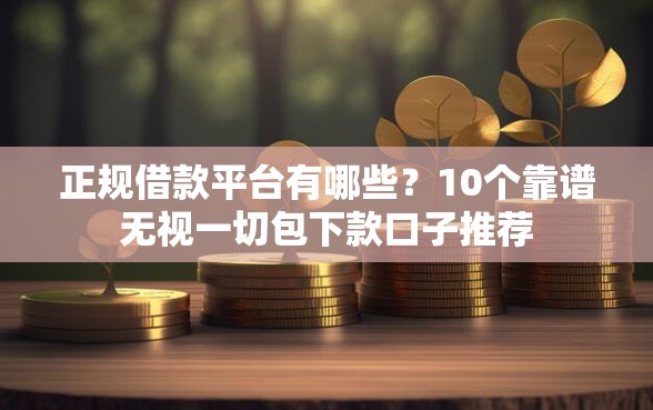 正规借款平台有哪些？10个靠谱无视一切包下款口子推荐