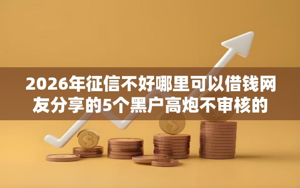 2026年征信不好哪里可以借钱网友分享的5个黑户高炮不审核的口子我觉得不错！