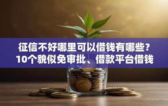 征信不好哪里可以借钱有哪些？10个貌似免审批、借款平台借钱额度高合集