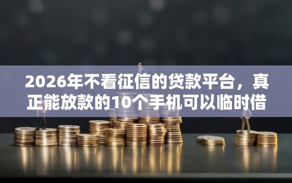 2026年不看征信的贷款平台，真正能放款的10个手机可以临时借钱的平台推荐