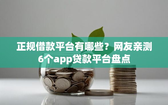正规借款平台有哪些？网友亲测6个app贷款平台盘点