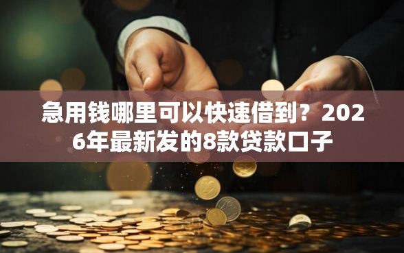 急用钱哪里可以快速借到？2026年最新发的8款贷款口子