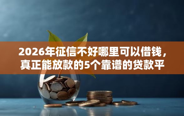 2026年征信不好哪里可以借钱，真正能放款的5个靠谱的贷款平台推荐