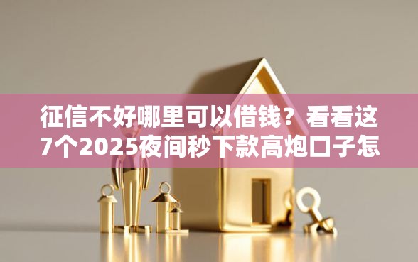 征信不好哪里可以借钱？看看这7个2025夜间秒下款高炮口子怎么样