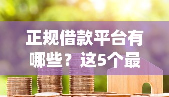 正规借款平台有哪些？这5个最新秒批小额贷款app可以试试