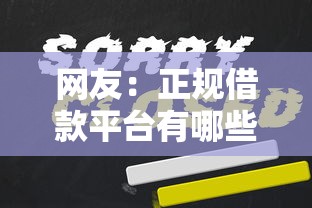 网友：正规借款平台有哪些？求介绍几款高炮必下的新口子
