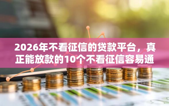 2026年不看征信的贷款平台，真正能放款的10个不看征信容易通过的贷款平台推荐