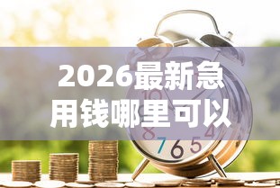 2026最新急用钱哪里可以快速借到，总结十个平台贷款好！