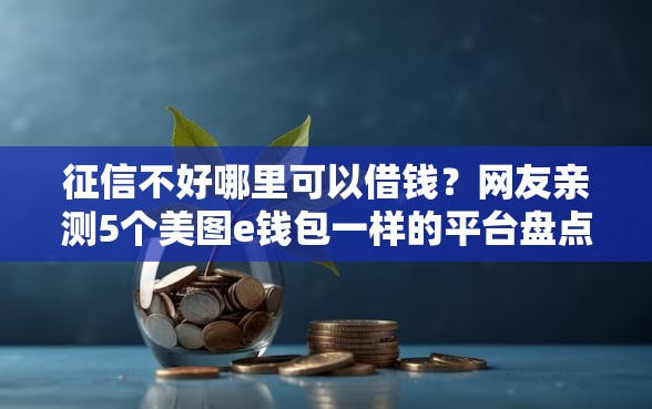 征信不好哪里可以借钱?网友亲测5个美图e钱包一样的平台盘点 征信不好哪里可以借钱?网友亲测5个美图e钱包一样的平台盘点