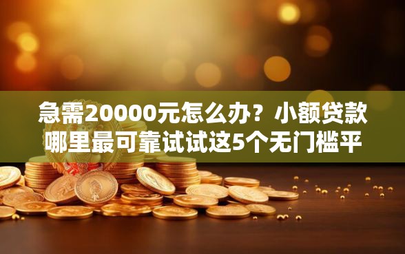 急需20000元怎么办？小额贷款哪里最可靠试试这5个无门槛平台