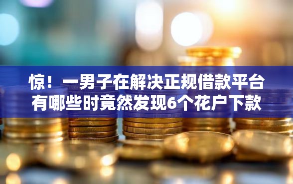 惊！一男子在解决正规借款平台有哪些时竟然发现6个花户下款的口子2025，事后分享了出来