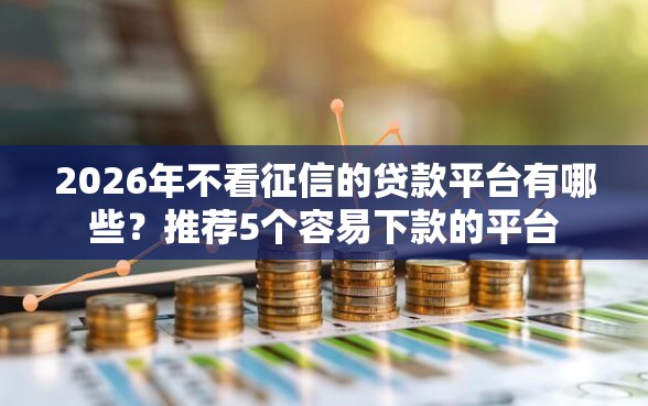 2026年不看征信的贷款平台有哪些？推荐5个容易下款的平台