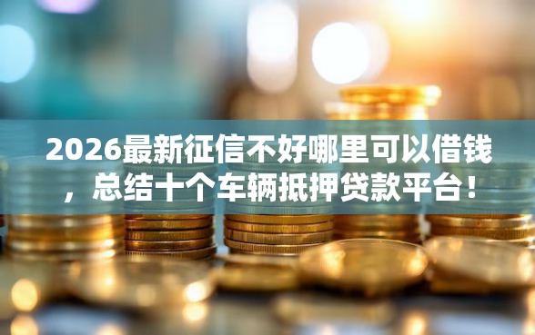 2026最新征信不好哪里可以借钱，总结十个车辆抵押贷款平台！