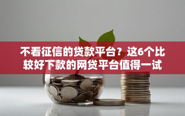 不看征信的贷款平台？这6个比较好下款的网贷平台值得一试