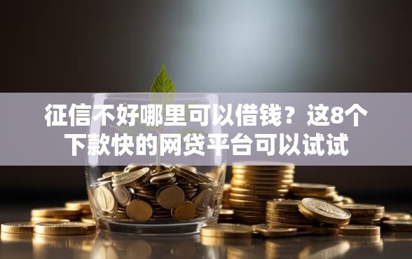 征信不好哪里可以借钱?这8个下款快的网贷平台可以试试 征信不好哪里可以借钱?这8个下款快的网贷平台可以试试