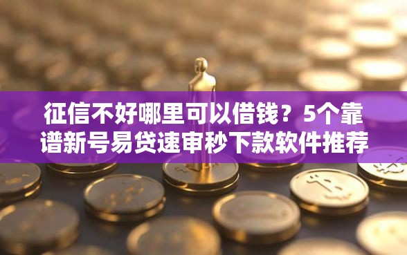 征信不好哪里可以借钱？5个靠谱新号易贷速审秒下款软件推荐