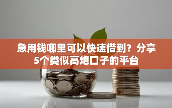 急用钱哪里可以快速借到?分享5个类似高炮口子的平台 急用钱哪里可以快速借到?分享5个类似高炮口子的平台