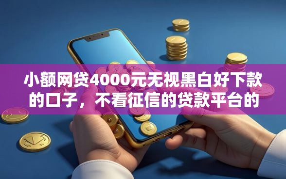 小额网贷4000元无视黑白好下款的口子，不看征信的贷款平台的6个平台介绍