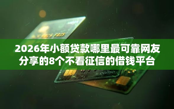 2026年小额贷款哪里最可靠网友分享的8个不看征信的借钱平台我觉得不错！