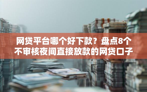 网贷平台哪个好下款？盘点8个不审核夜间直接放款的网贷口子给你参考
