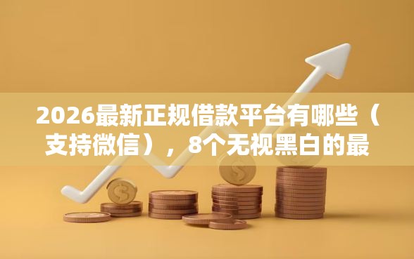2026最新正规借款平台有哪些（支持微信），8个无视黑白的最新贷款口子无私分享