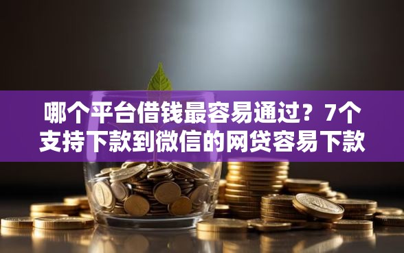 哪个平台借钱最容易通过？7个支持下款到微信的网贷容易下款18岁的平台