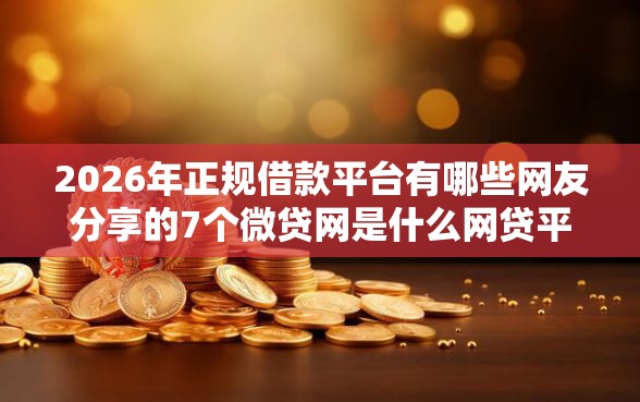 2026年正规借款平台有哪些网友分享的7个微贷网是什么网贷平台我觉得不错！