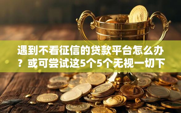 遇到不看征信的贷款平台怎么办？或可尝试这5个5个无视一切下款的平台