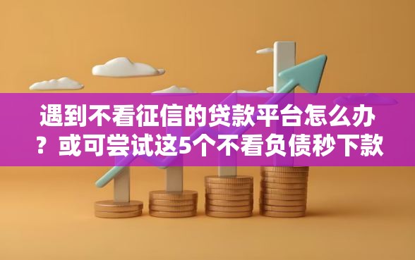 遇到不看征信的贷款平台怎么办？或可尝试这5个不看负债秒下款的网贷平台